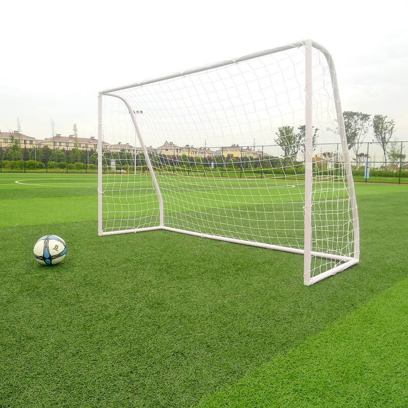 8' x 5' x 2.7' Portable Soccer Goal, Lightweight Professional Football Practice Training Aid Post Net - White