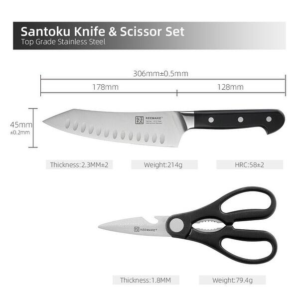 2 Pcs Stainless Steel Chef Knife Set with Shears On Sale Bed Bath
