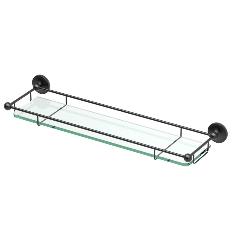 Gatco 22" Glass Bathroom Shelf - Matte Black - Anthracite Finish