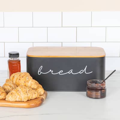 Metal "Bread" Bin with Bamboo Lid
