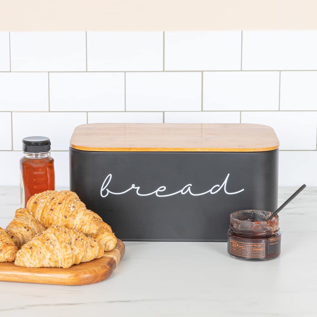 Metal "Bread" Bin with Bamboo Lid
