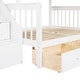 preview thumbnail 15 of 42, Twin Over Full Pine Wood L-Shaped Bunk Bed with 3-Drawers, Ladder, Staircase, Guardrails for Kids' Room, Easy Assembly, White