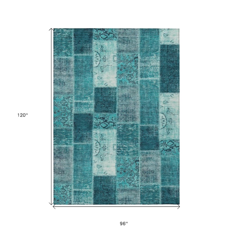 HomeRoots Patchwork Traditional Rectangle Outdoor Rug