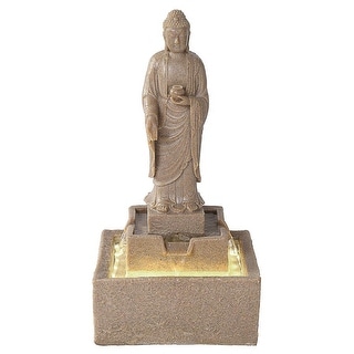 Design Toscano Earth Witness Buddha Illuminated Medium Garden Fountain