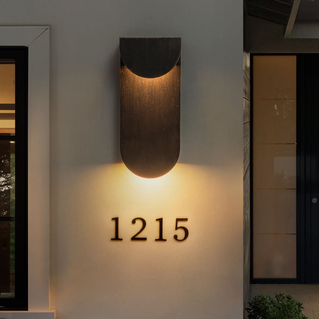2-Light 12" Outdoor Linear Integrated LED Wall Sconce - 11.7-in H x 5.1-in W x 2.8-in D