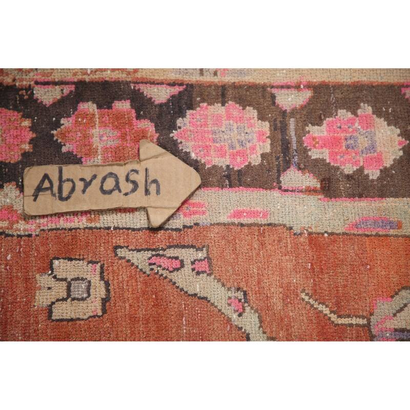 Hand Knotted Oriental 100% Wool Carpet Traditional All-Over Oranges & Rust Tabriz Runner Rug - 9' 7'' X 4' 2''