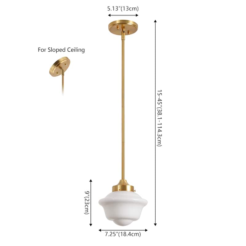 JONATHAN Y Cleo Adjustable Drop Metal/Glass LED Pendant
