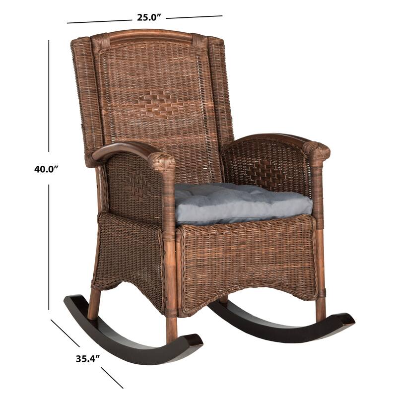 SAFAVIEH Secunda Antique Grey Rocking Chair - 25" x 35.4" x 40" - 25Wx35Dx40H