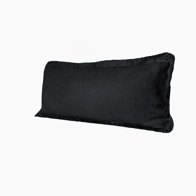 Sevita Solid Cotton Fringe Throw Pillow