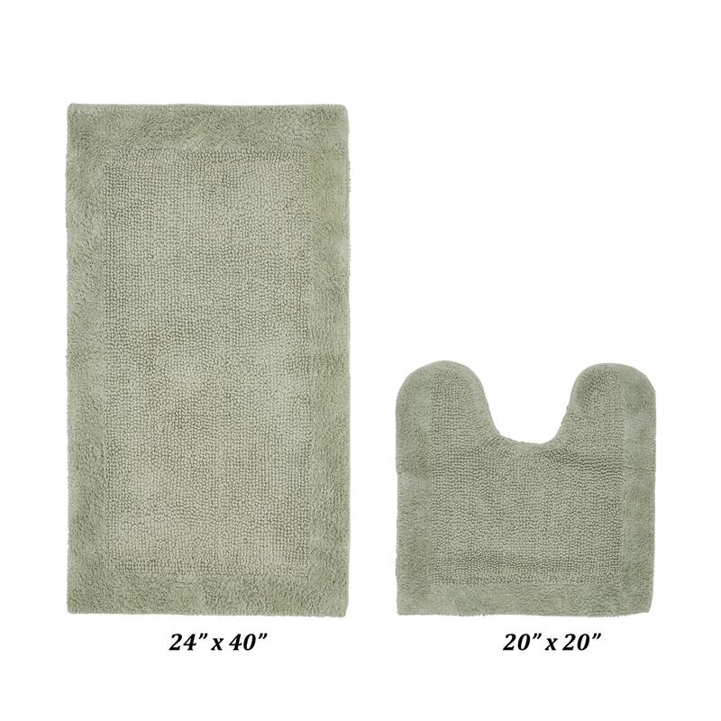 Better Trends Bath Rugs Set 100% Cotton Tufted Soft Water Absorbent Bathroom Rug for Shower, Sink Bath Mats Edge Collection