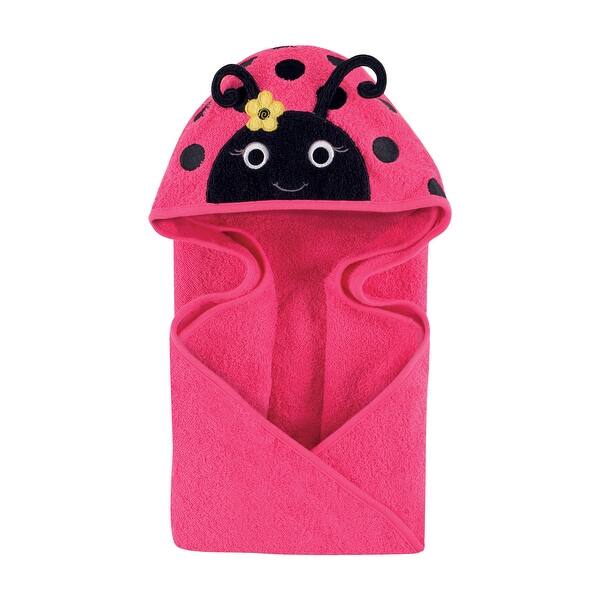 slide 1 of 1, Hudson Baby Infant Girl Cotton Animal Face Hooded Towel, Ladybug, One Size - Ladybug - One Size One Size - Ladybug