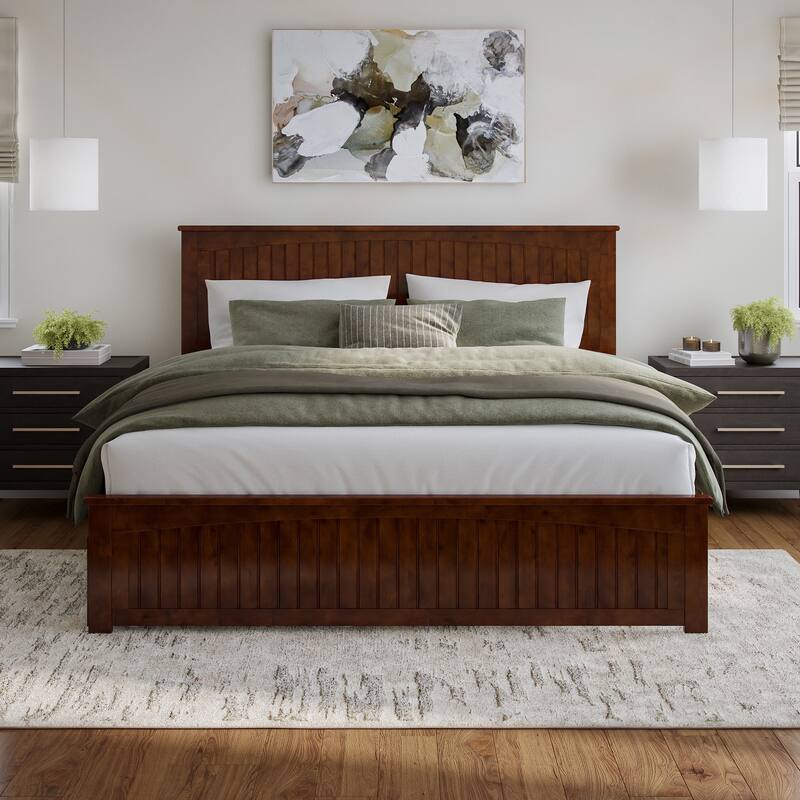 AFI Nantucket Platform Bed with Matching Footboard & Storage Drawers