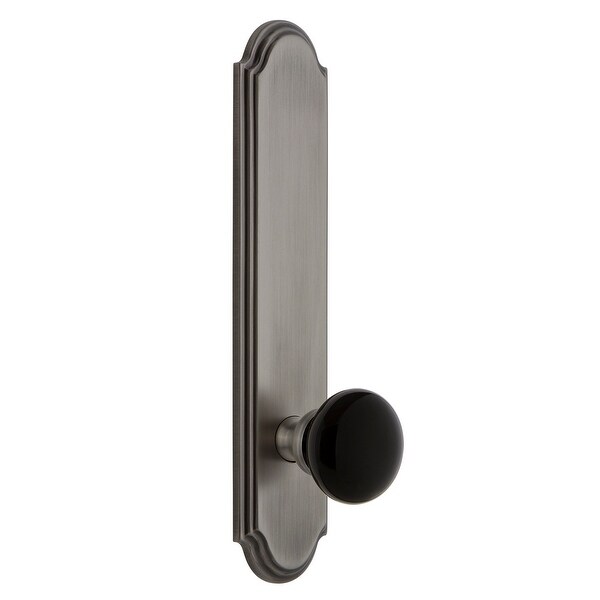 Grandeur ARCCOV_TP_PSG_238 Arc Solid Brass Tall Plate Passage Door Knob Set with Coventry Knob and 2-3/8" Backset