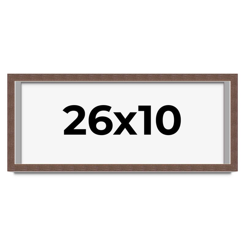 26x10 Shadow Box Frame Brown | 1.125 inches Deep Real Wood Rustic