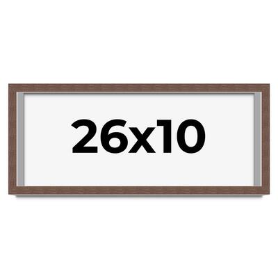 26x10 Shadow Box Frame Brown | 1.125 inches Deep Real Wood Rustic