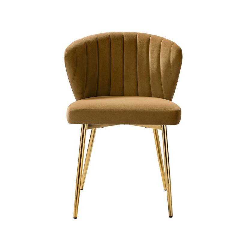 Aruna 20" Modern Velvet Tufted Back Accent Chair with Metal Legs by HULALA HOME