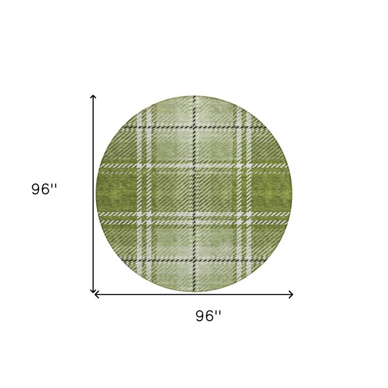 HomeRoots Plaid Transitional Rectangle Outdoor Rug