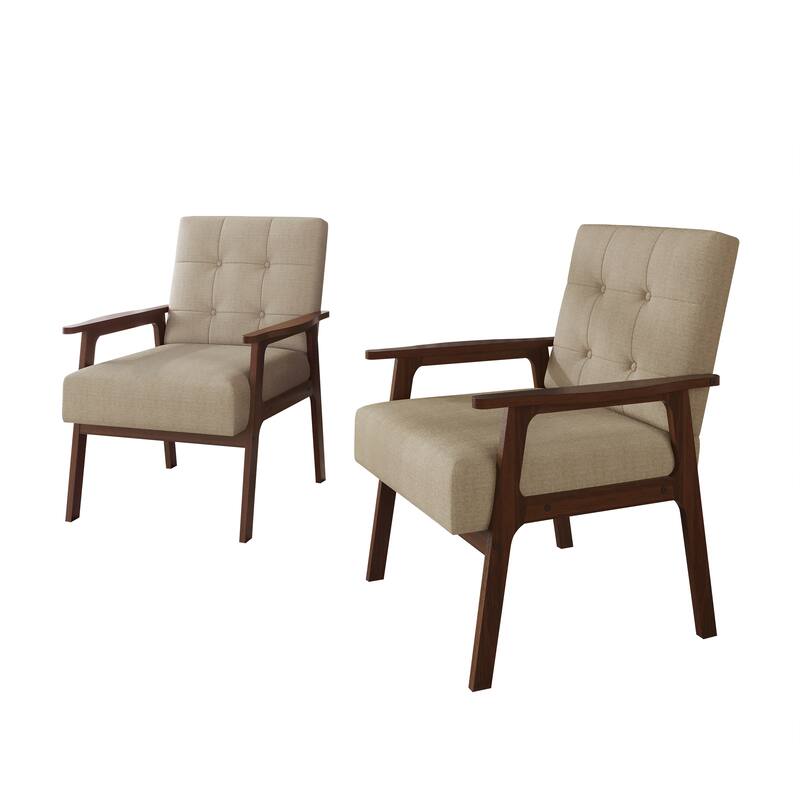 CraftPorch Modern 2- Pieces Accent Chairs - Beige