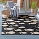 SAFAVIEH Courtyard Illa Indoor/ Outdoor Waterproof Patio Backyard Rug - 5'3" x 5'3" Square - Black/Beige