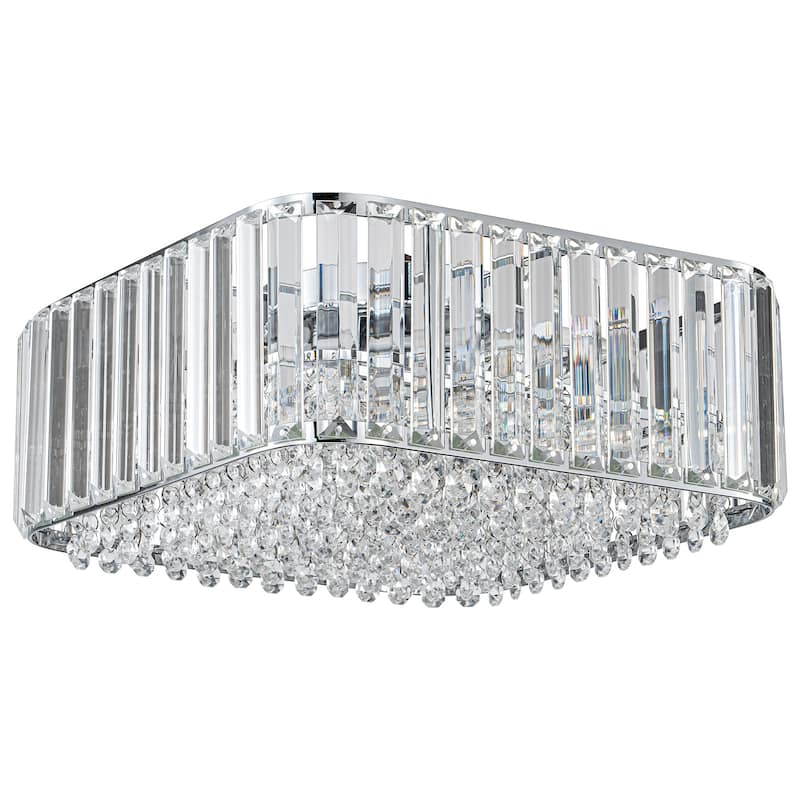 Modern Glam 4-Light Crystal Flush Mount Ceiling Light