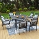 preview thumbnail 2 of 32, MAISON ARTS 9-Piece Patio Dining Set with Square/Rectangular Metal Table and 8 Gourd Head Shape Armrest Dining Chairs