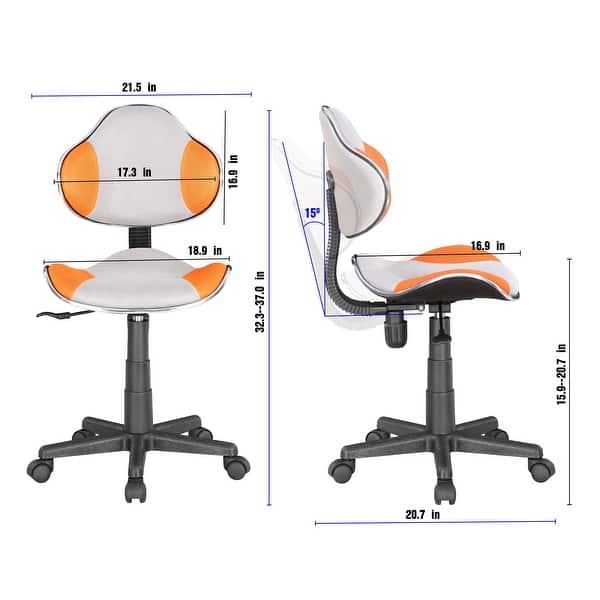 dimension image slide 8 of 19, JJS Ergonomic Mesh Office Chair Adjustable Lumbar Support Computer Desk Chair