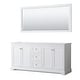 preview thumbnail 15 of 16, Wyndham Collection Avery 72" Double Free Standing Vanity Cabinet - White / Brushed Gold Hardware