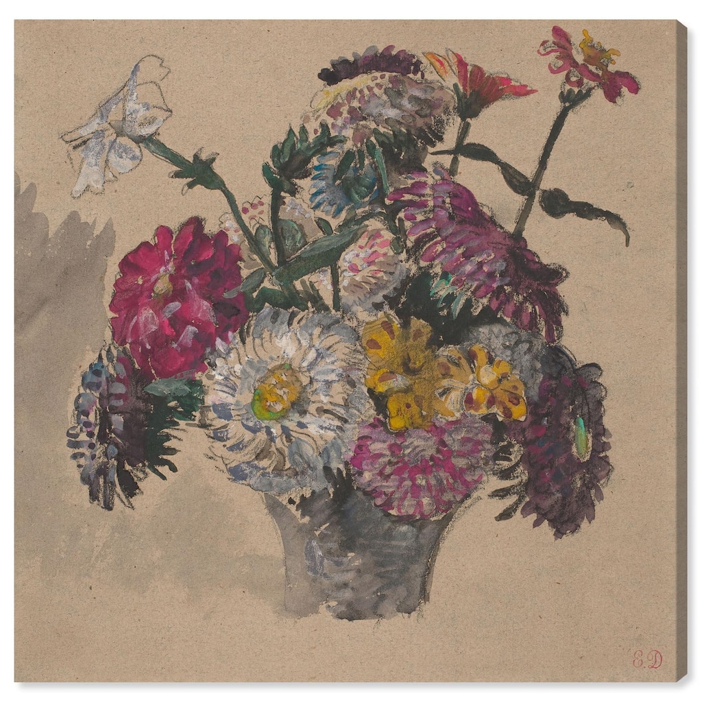 Basket of Flowers Canvas by Art Remedy, Gallery Wrapped