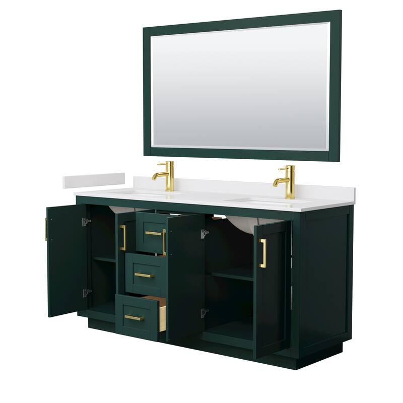 Miranda Bathroom Vanity Set, Cultured Marble Top, 58-Inch Mirror