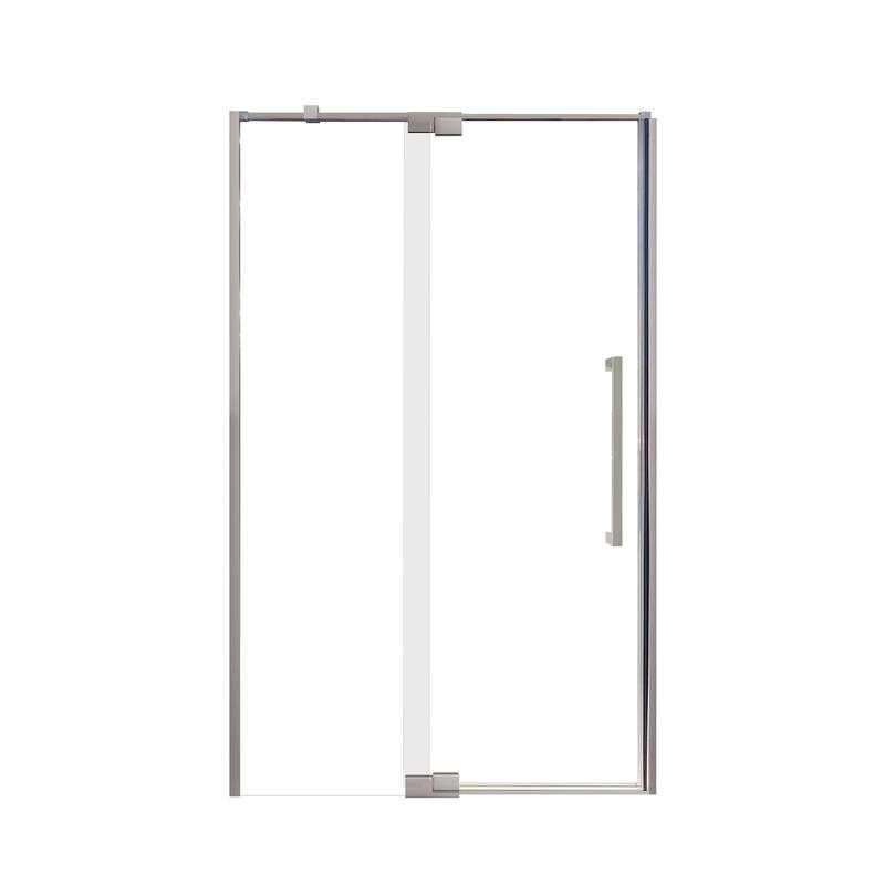 Irene 48 in. W x 76 in. H Pivot Semi-Frameless Shower Door with Clear Glass - 48-in W x 76-in H - 48-in W x 76-in H