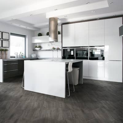 Merola Tile Natura Hex Nero 14-1/8" x 16-1/4" Porcelain Floor and Wall Tile