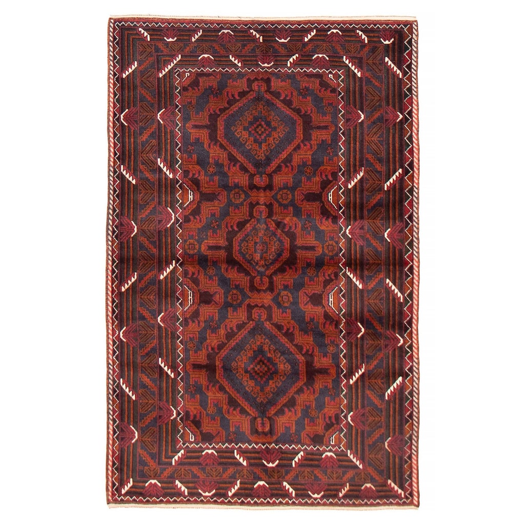 Teimani Red Rug 3'11" x 6'6" - 3'11 x 6'6
