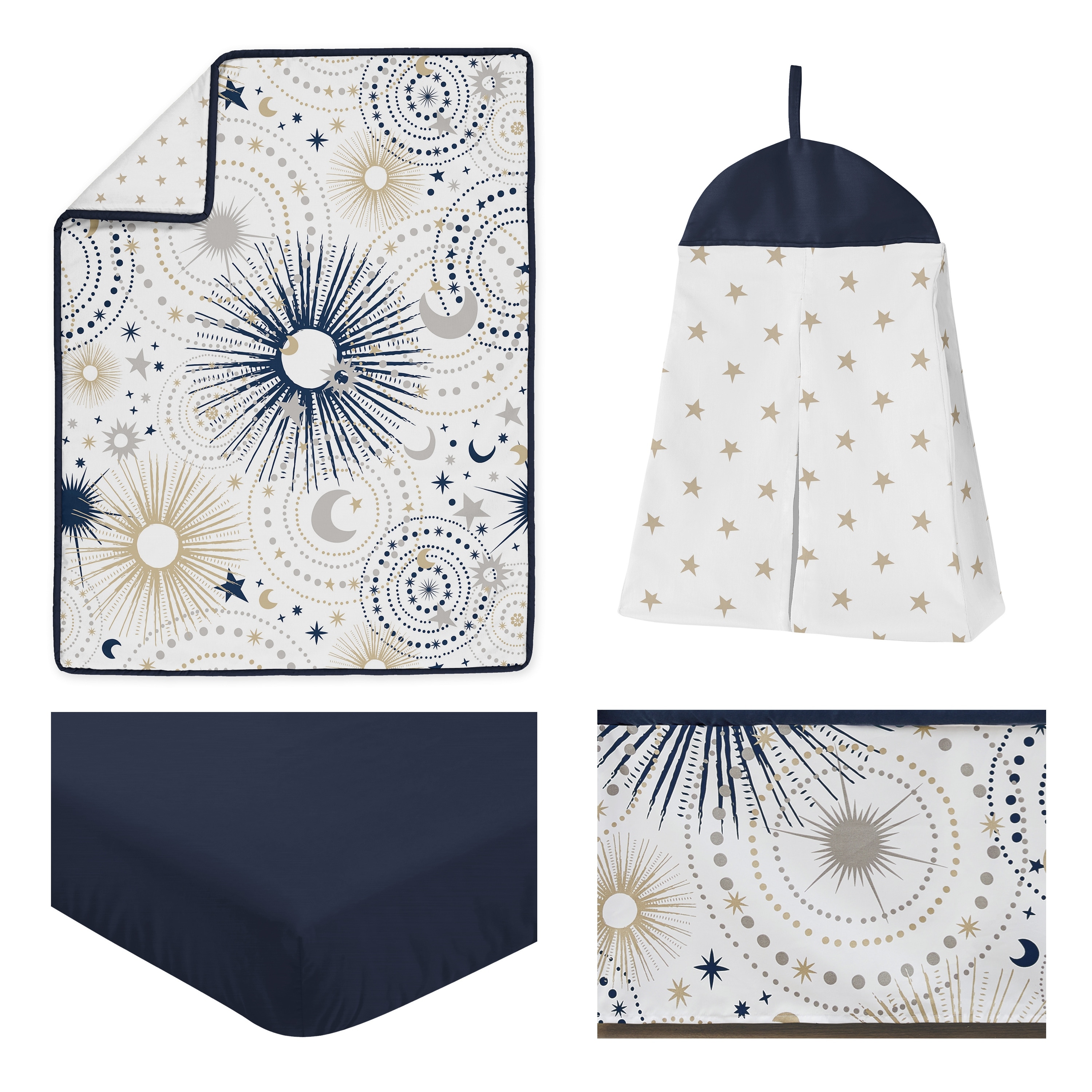 Blue and gold crib bedding shop