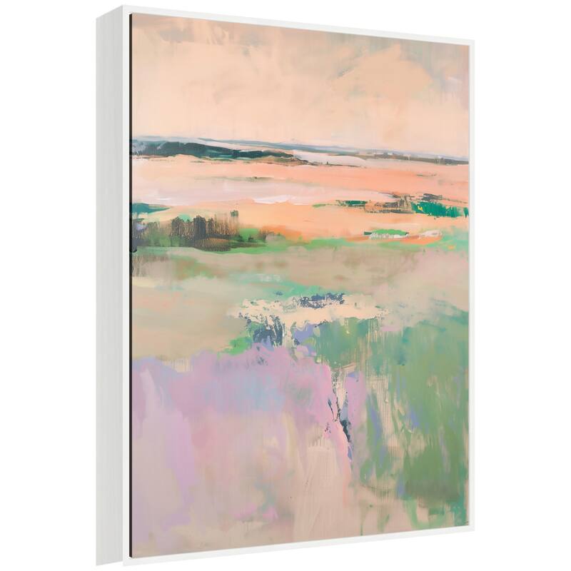 Kate and Laurel Sylvie Pastel Horizon II Framed Canvas by Amy Lighthall - 31.5x41.5 - White
