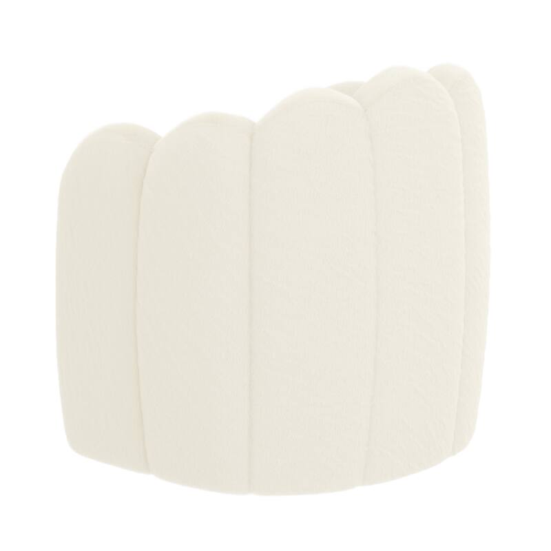 Modern Imitation Fur Accent Chair - Ivory