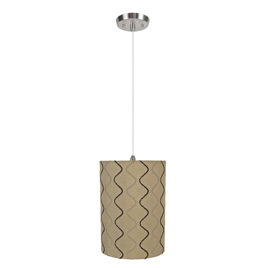 Aspen Creative 1-Light Fabric Lamp Shade Hanging Pendant, Yellow Brown ...