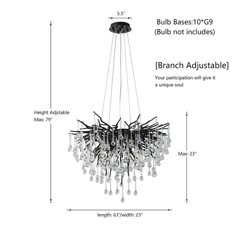 KAYLA 47in-13Light Modern Indoor Crystal Chandelier
