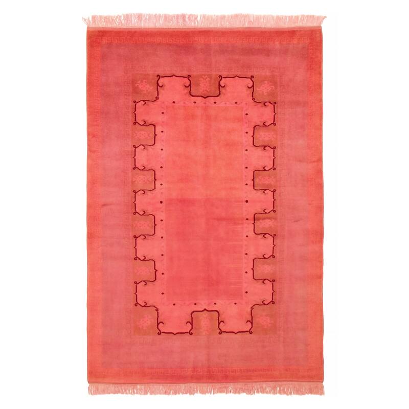 ECARPETGALLERY Hand-knotted Color Transition Dark Pink Wool Rug - 5'11 x 8'10 - Dark Pink - 5'11 x 8'10