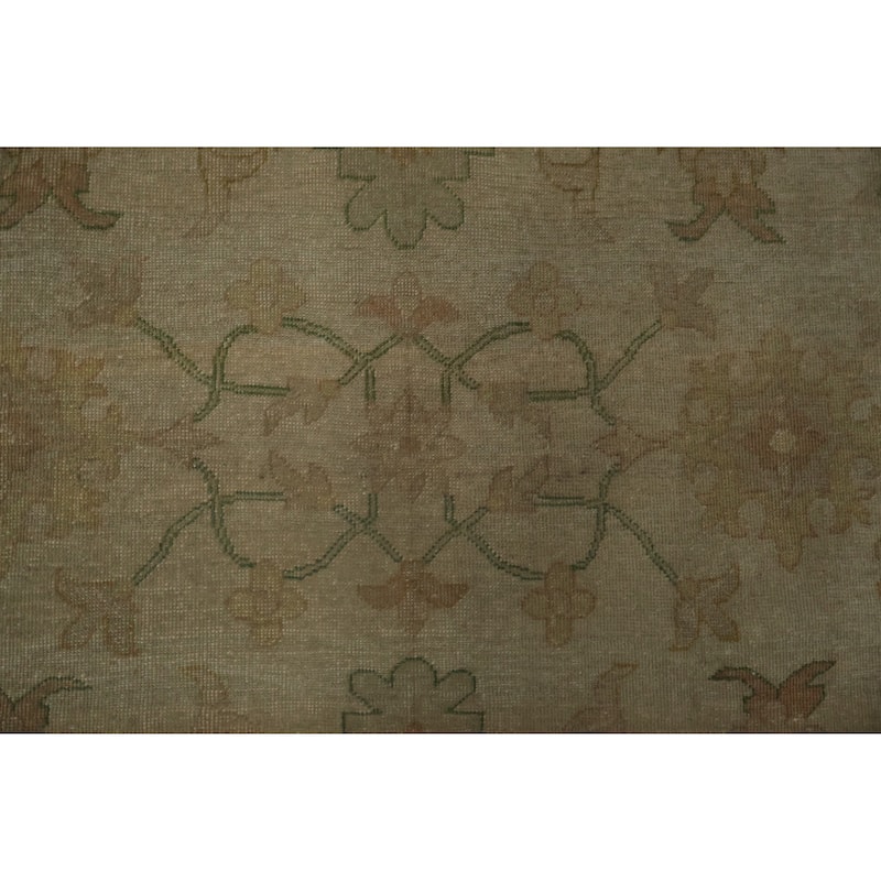 Hand Knotted Oriental 100% Wool Carpet Traditional Floral Beige & Ivories Ziegler Area Rug - 16' 8'' X 8' 0''