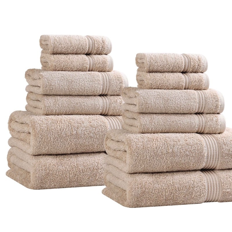 Superior Heritage Egyptian Cotton Absorbent 12-Piece Towel Set