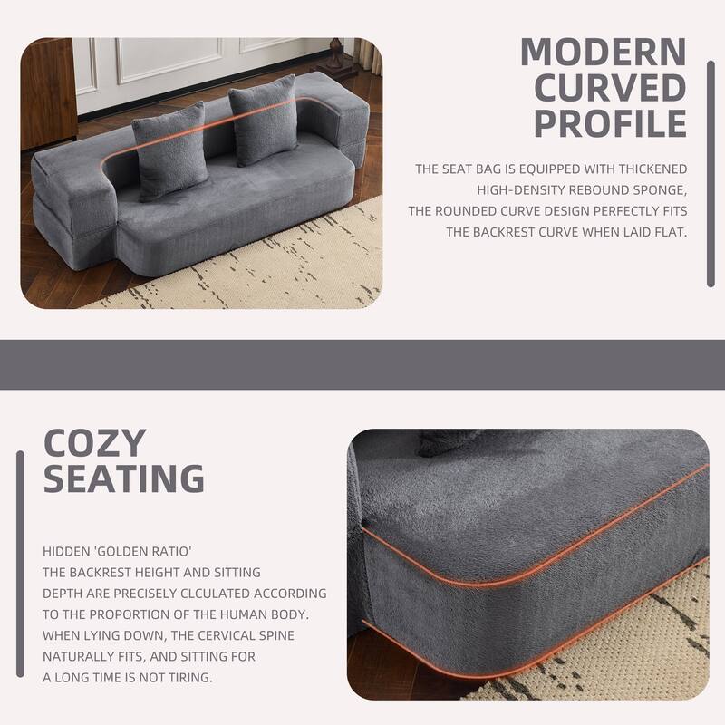 Sectional Sofa ,Foam Fold-Out Bed for Small Spaces & Home Offices