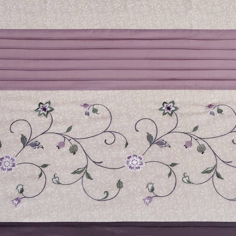 100% Polyester Floral Embroidery Shower Curtain, 72" x 72" Faux Silk Shower Curtain Panel Machine Washable