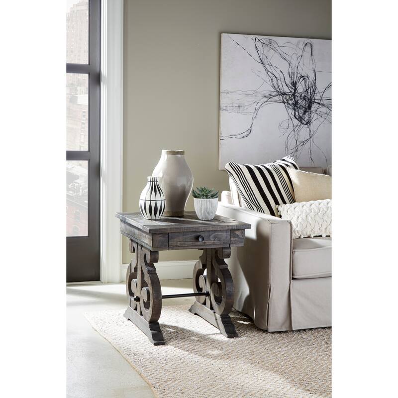 Magnussen Home Bellamy Peppercorn Rectangular End Table - 22''W x 26''D x 24''H