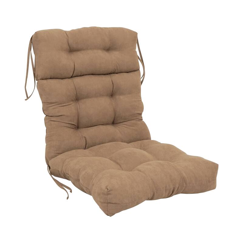 Multi-section Tufted Indoor Microsuede Seat/Back Chair Cushion (Multiple Sizes) - 20 x 42 - Java