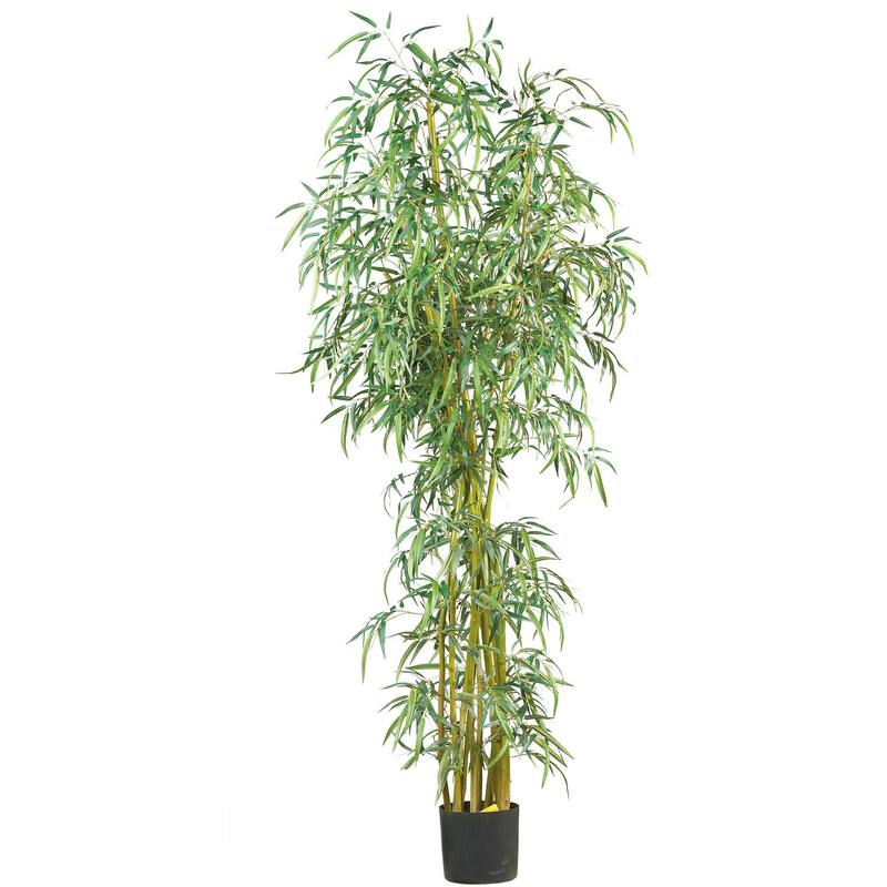 7Ft Curved Silk Tree - Elegant Indoor Outdoor Fake Plant with Stand - Home Decor Accent - 7ft.