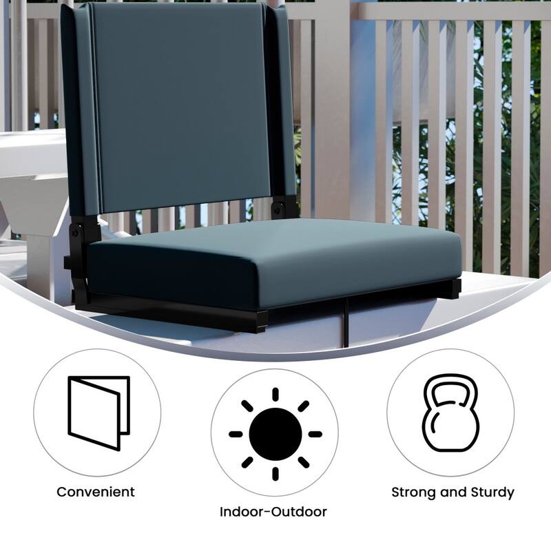 Ultra-Padded Stadium Chair - 18"W x 14"D x 18"H - 18"W x 14"D x 18"H