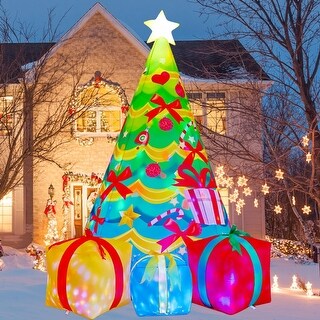 7FT Christmas Inflatable Tree Outdoor Decoration with Built-in LEDs ...