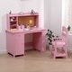 preview thumbnail 5 of 3, Kids Study Desk and Chair Set, White Wood Desk with Bookshelf, Bulletin Board, and Storage Cabinets