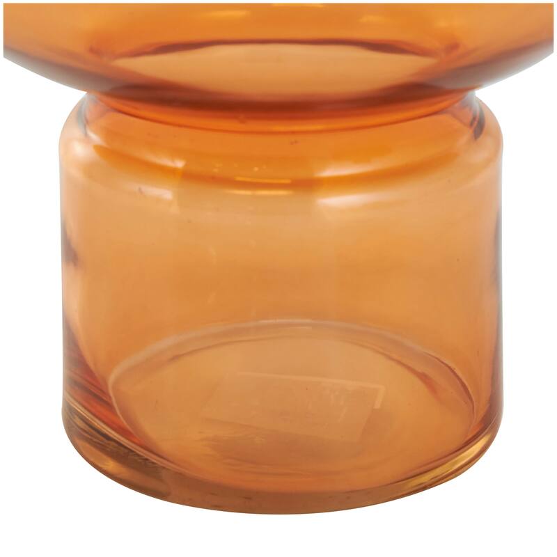 Blue, Green or Orange Glass Round Vase with Varying Shapes and Sizes (Set of 3)