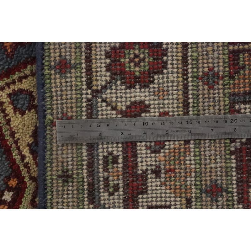 Hand Knotted Oriental 100% Wool Carpet Traditional Medallion Greys & Charcoal Heriz (serapi) Area Rug - 6' 2'' X 4' 1''